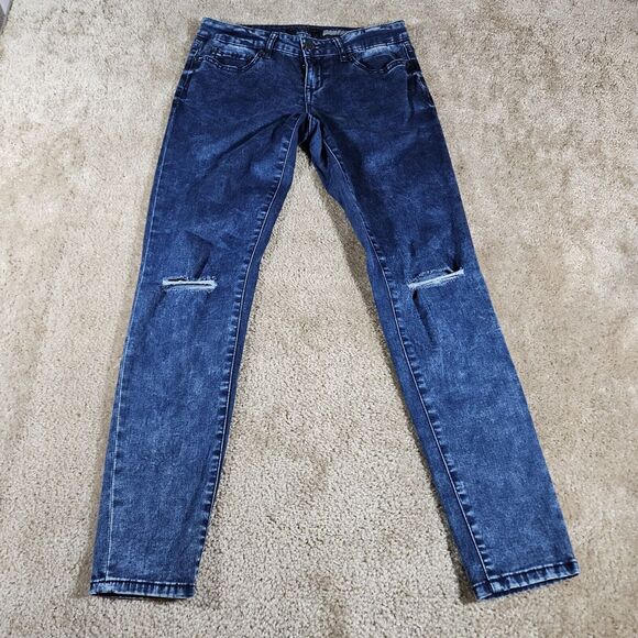 Aeropostale Jeggings Size 6 Dark Wash Distressed - Picture 1 of 11